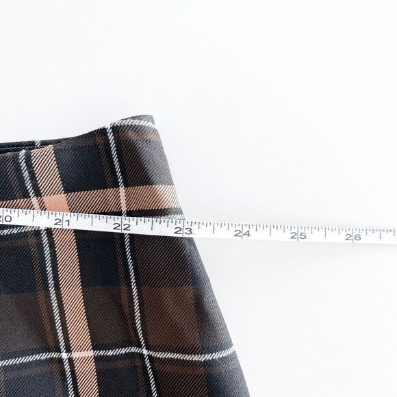 Boohoo Curve Womens A-Line Mini Skirt Plaid Brown Plus Size 20 - Picture 7 of 8